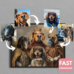 Load image into Gallery viewer, Custom Captain Pet Portrait Canvas, Digital File from Photo for Pets, Dog Portraits, Cat Portraits, Gift for Pet Lovers
