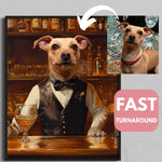 Load image into Gallery viewer, Custom Bartender Dog Portrait: Unique Pet Bar Art Gift
