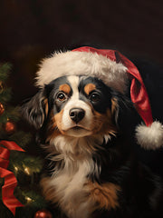 Load image into Gallery viewer, Custom Santa Dog Portrait Christmas Pet Gift from Photo Personalized Holiday Canvas Wall Art