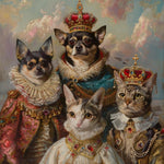 Load image into Gallery viewer, 4 Pets Royal Portrait – Custom Renaissance Dog &amp; Cat Painting
