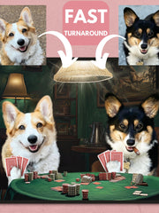 Load image into Gallery viewer, Custom Funny 2 Pet Portrait Dogs Playing Poker Art Personalized Man Cave Gift