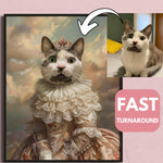 Load image into Gallery viewer, Custom Royal Cat Portrait Queen Victorian Personalized Gift Canvas Wall Art
