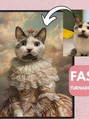 Load image into Gallery viewer, Custom Royal Cat Portrait Queen Victorian Personalized Gift Canvas Wall Art