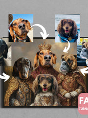 Load image into Gallery viewer, Personalized Royal Pet Portraits on Canvas: Custom Dog &amp; Cat Renaissance Art from photo