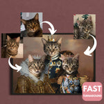 Load image into Gallery viewer, Custom Royal Multiple Pet Portrait, Unique Pet Loss Gifts (Digital)
