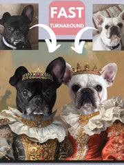 Load image into Gallery viewer, Custom Two Pet Portrait, Renaissance Royal Pet Art, Personalized Gift
