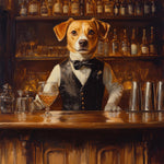 Load image into Gallery viewer, Custom Bartender Dog Portrait: Unique Pet Bar Art Gift
