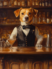 Load image into Gallery viewer, Custom Bartender Dog Portrait: Unique Pet Bar Art Gift