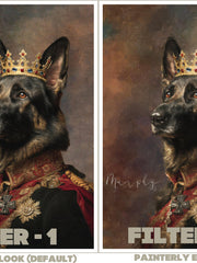 Load image into Gallery viewer, Pet Portrait Canvas, Custom Renaissance King Pet Painting, Dog Memorial Gift from photo