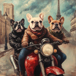 Load image into Gallery viewer, Custom Funny 3 Pet Portrait Biker Gang Motorcycle Art Personalized Christmas Gift Canvas
