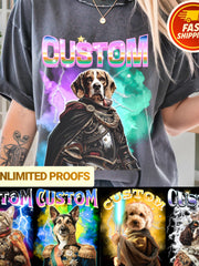 Load image into Gallery viewer, Comfort Colors Custom Pet Portrait Tshirt, Personalized Pet Shirt from photo, Dog Remembrance Gift