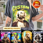 Load image into Gallery viewer, Custom Bootleg Pet Shirt Vintage 90s Rap Tee Dog Photo T-Shirt Personalized Gift
