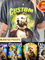 Load image into Gallery viewer, Custom Bootleg Pet Shirt Vintage 90s Rap Tee Dog Photo T-Shirt Personalized Gift
