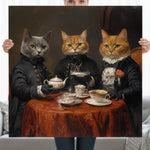 Load image into Gallery viewer, Custom Regal Pet Portrait Canvas, Multiple Cat Dog Art Gift from photo, Original Designed
