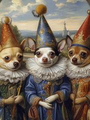 Load image into Gallery viewer, Custom Funny 3 Pet Portrait Jester Dog Art Trio Personalized Christmas Gift