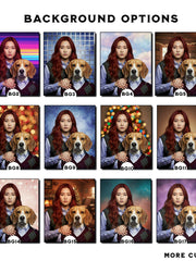 Load image into Gallery viewer, Custom Human and Dog Portrait from Photo Funny Christmas Gift Ornament or Canvas