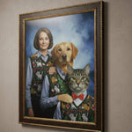 Load image into Gallery viewer, Custom Renaissance Pet Portrait, Personalized Royal Pet &amp; Owner Canvas
