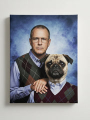 Load image into Gallery viewer, Custom Human and Pet Portrait Funny Gift for Husband Awkward Family Photo Art