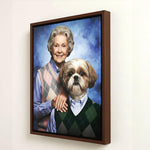 Load image into Gallery viewer, Custom Human and Dog Portrait Funny Gift for Grandma Awkward Family Photo Art
