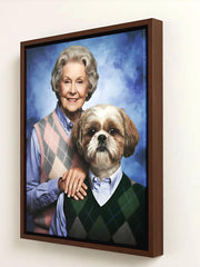 Load image into Gallery viewer, Custom Human and Dog Portrait Funny Gift for Grandma Awkward Family Photo Art