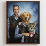 Load image into Gallery viewer, Custom Dog Dad Gift, Personalized Gift for Husband, Man Cave Wall Art, Humorous Dog Portrait, Gift for Him
