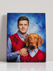Load image into Gallery viewer, Funny Dog Art Print, Custom Portrait from Photo, Birthday Gift Idea for Boyfriend, Man Cave Accessories, Dog Lover Gift, Pet Memorial Art
