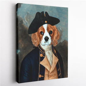 The Captain  - Custom Pet Canvas - Your Pet as Captain